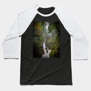 Lake District Waterfall Baseball T-Shirt